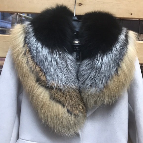 1 Madison Fox Fur Wool-Blend Coat - Picture 9 of 16